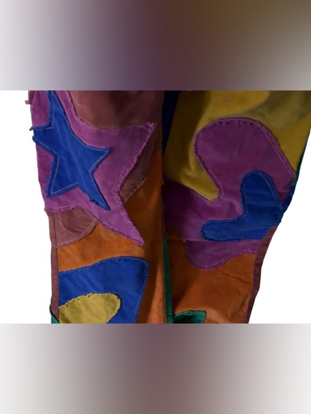 Supernova Rainbow We the Free 27 Small Corduroy Pants Stars Flowers Wide Leg - Picture 7 of 16